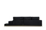 Atelier Del Sofa Sofá de 4 Plazas con Mesa Lateral - Negro y Dorado